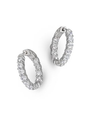 Bloomingdale's Fine Collection - Diamond Inside Out Hoop Earrings in 14K White Gold, 3.60 tcw&nbsp;