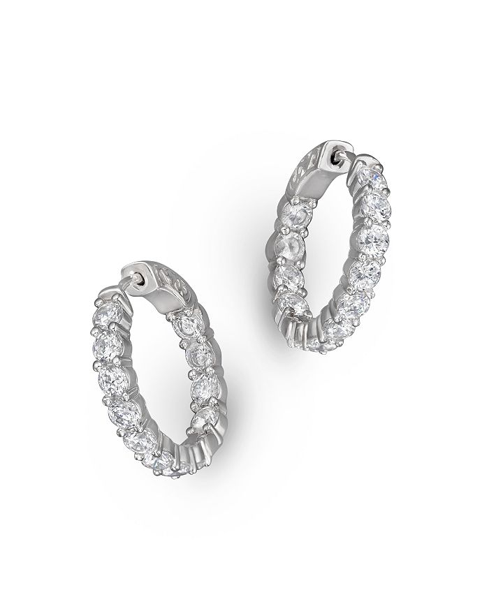 Shop Bloomingdale's Diamond Inside Out Hoop Earrings In 14k White Gold, 3.60 Ct. T.w. - 100% Exclusive
