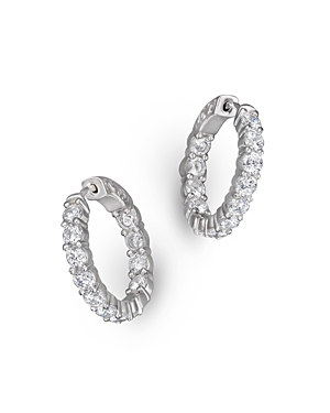 Diamond Inside Out Hoop Earrings in 14K White Gold, 3.60 ct. t.w. - 100% Exclusive (815466014658) photo