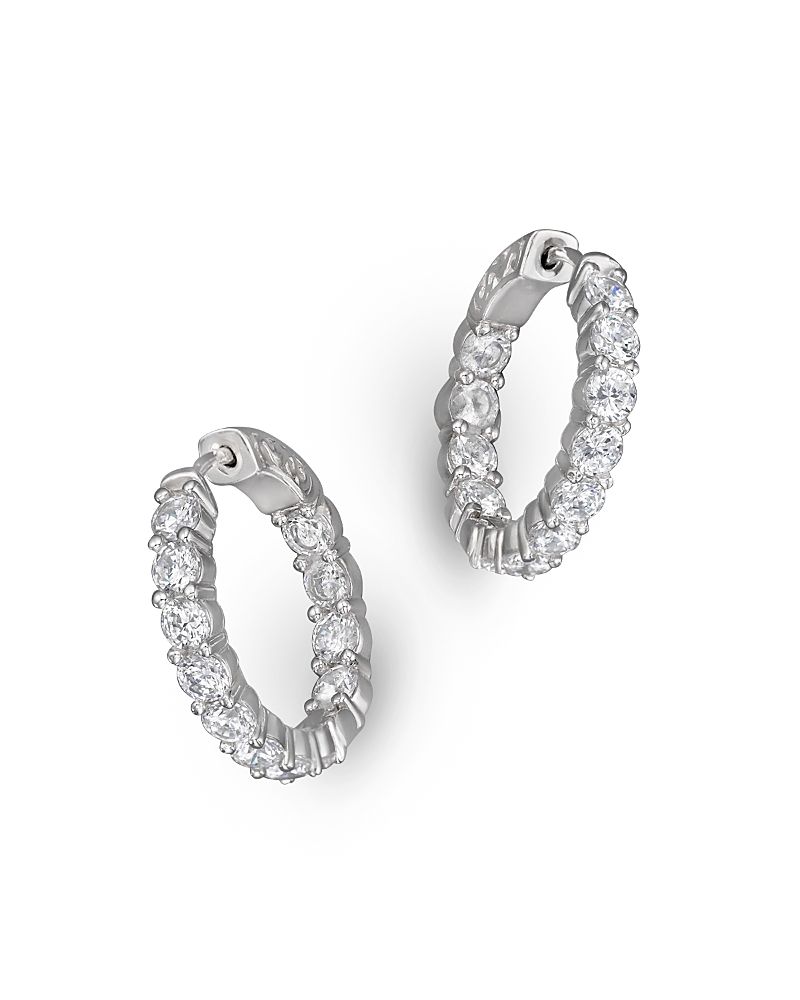 Diamond Inside Out Hoop Earrings in 14K White Gold, 3.60 tcw