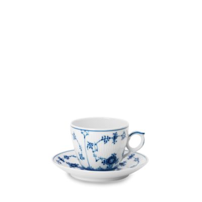 Royal Copenhagen - Blue Fluted Plain Espresso Cup & Saucer