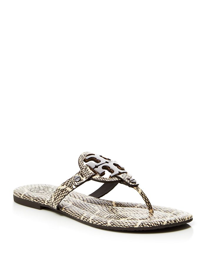 Tory Burch Flat Thong Logo Sandals Miller 2 Cobra Print