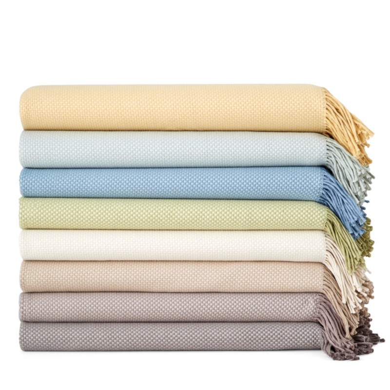 Sferra Bristol Basketweave Cotton & Alpaca Throw in Cream