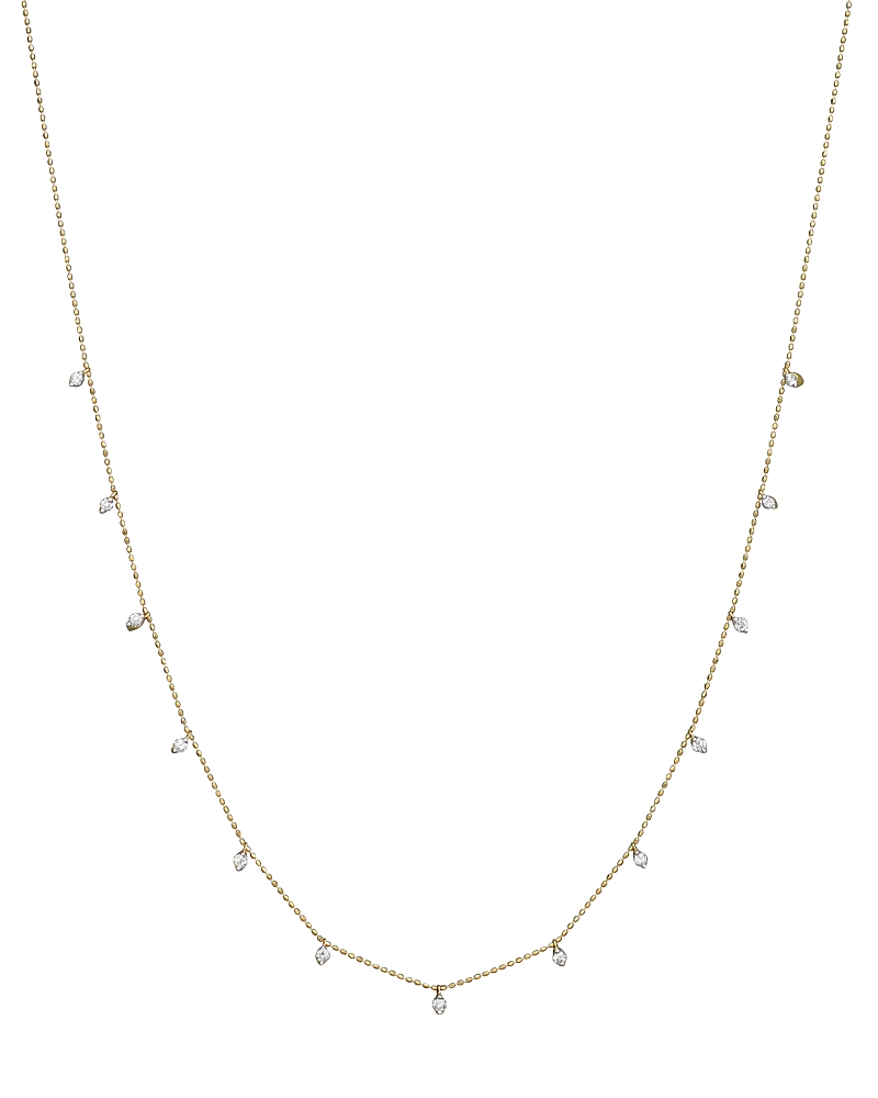 Diamond Droplet Necklace in 14K Yellow Gold, 0.50 tcw