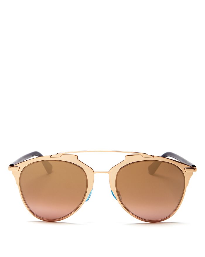 Dior - Women's Reflected Mirrored Brow Bar Aviator Sunglasses, 52mm