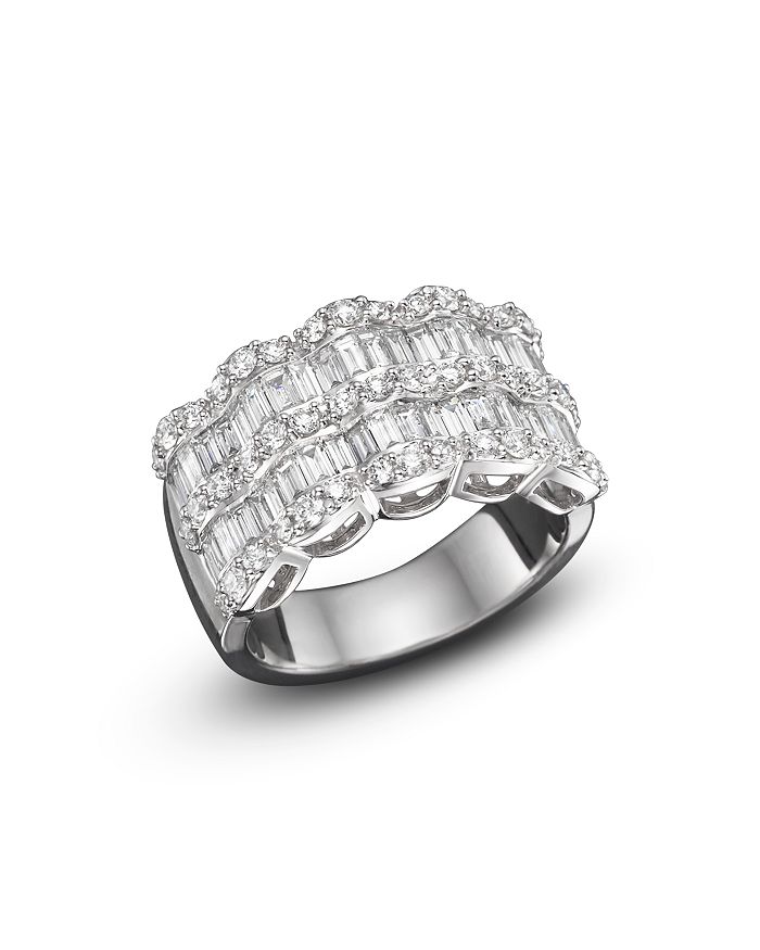Bloomingdale's Baguette Diamond Statement Ring In 14k White Gold, 1.75 Ct. T.w.