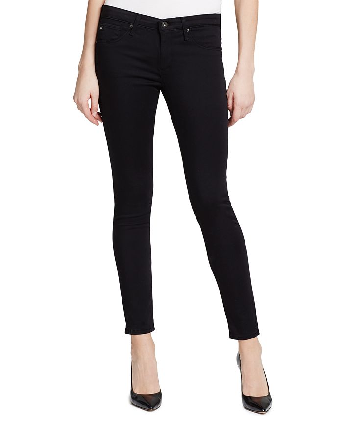AG LEGGING ANKLE JEANS IN BLACK STRETCH SATEEN,LSS1389