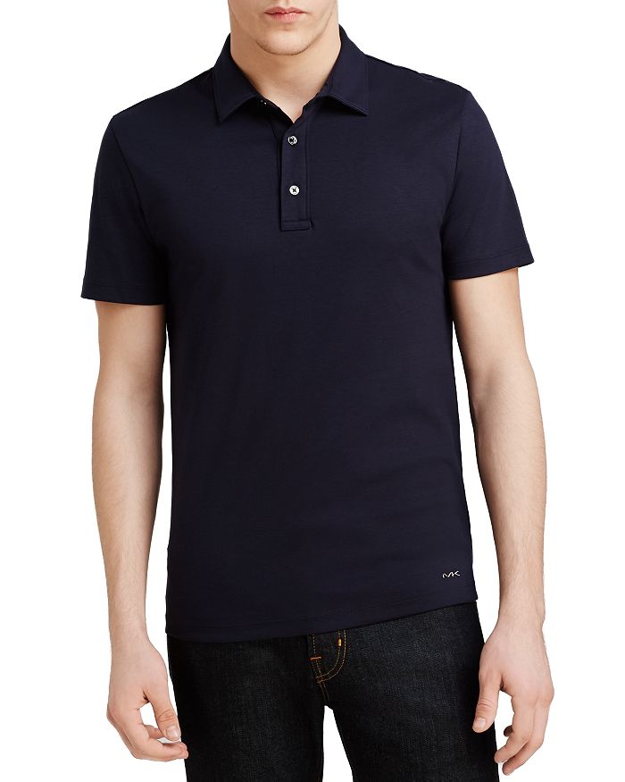 Shop Michael Kors Sleek Slim Fit Polo Shirt In Midnight