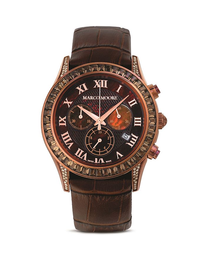 Marco Moore Swiss Made Chronograph, 41mm In Brown