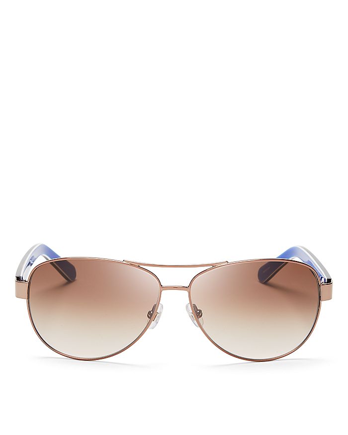 Kate Spade New York Dalia Aviator Sunglasses, 58mm In Copper/tortoise/brown Gradient