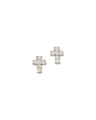 small cross earrings studs