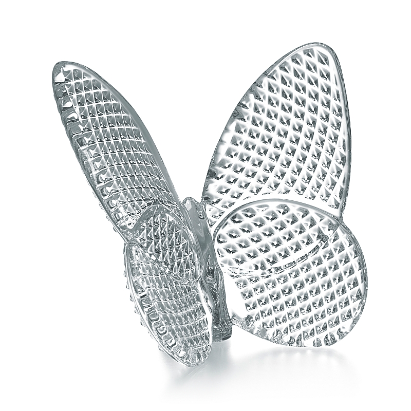 Baccarat Lucky 20k Gold Diamond Cut Lead Crystal Butterfly In Diamant Clear