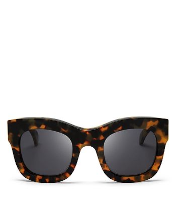 Illesteva - Women's Hamilton Oversized Thick Rim Square Sunglasses, 49mm