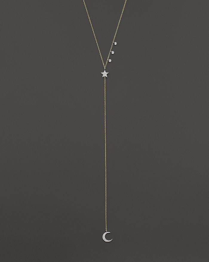 Meira T 14K Yellow Gold Star & Moon Lariat Necklace with Diamonds, 18 ...