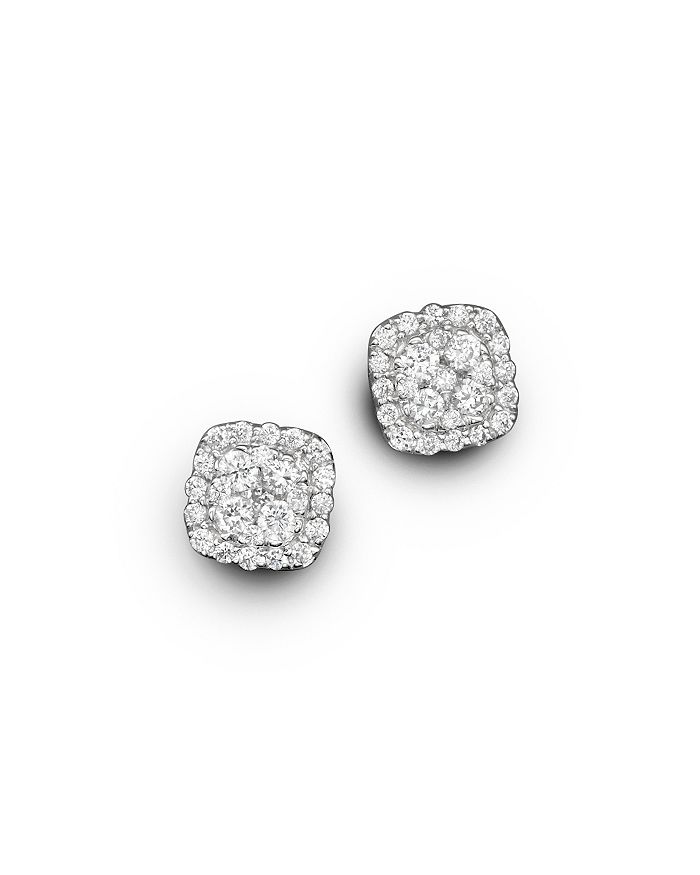 Bloomingdale's Diamond Cluster Stud Earrings In 14k White Gold, .50 Ct. T.w. - 100% Exclusive