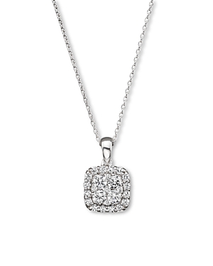 Diamond Cluster Pendant Necklace in 14K White Gold, 0.50 ct. t.w. - 100% Exclusive