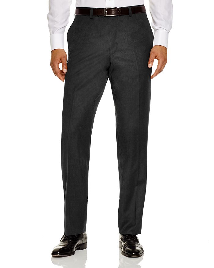 Jack Victor Regular Fit Dress Trousers In Charcoal Grey