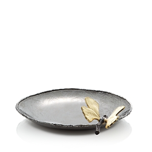 Shop Michael Aram Butterfly Ginkgo Round Trinket Tray In Silver