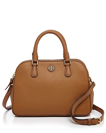 Tory Burch Robinson Small Pebbled Double Zip Satchel | Bloomingdale's