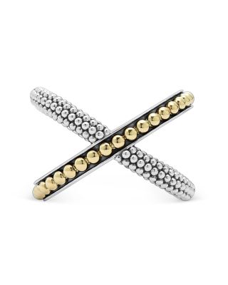 Sterling Silver and 18K Gold Enso X Ring