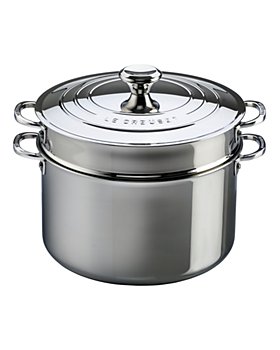 Le Creuset - Stainless Steel 9-Quart Stock Pot with Lid & Deep Colander Insert