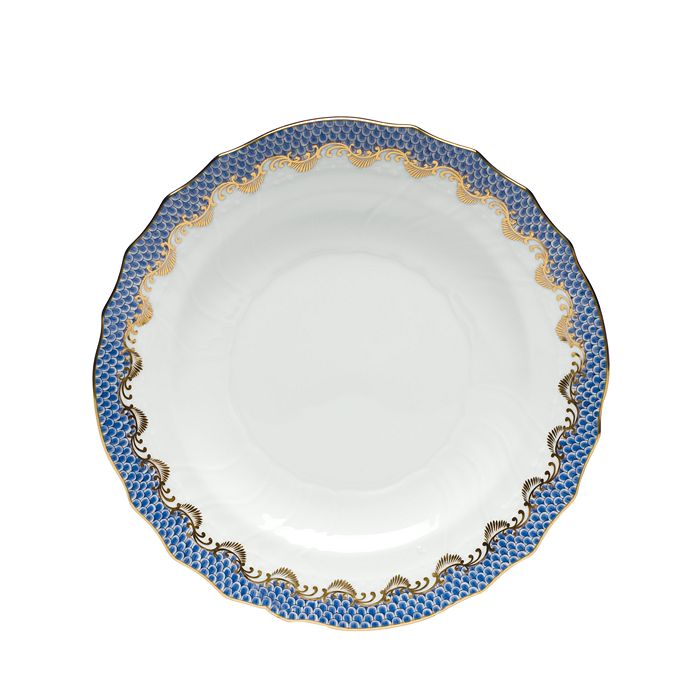 Herend Fishscale Salad Plate In Blue