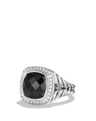 David Yurman Albion Ring with Black Onyx and Diamonds