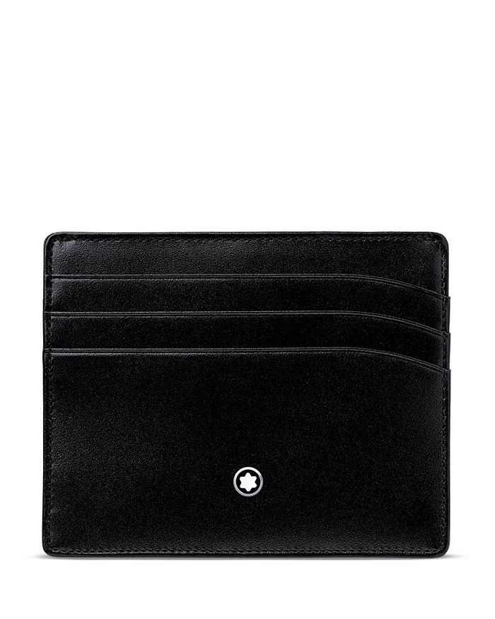 Shop Montblanc Meisterstuck Pocket 6 Cc Leather Card Case In Black