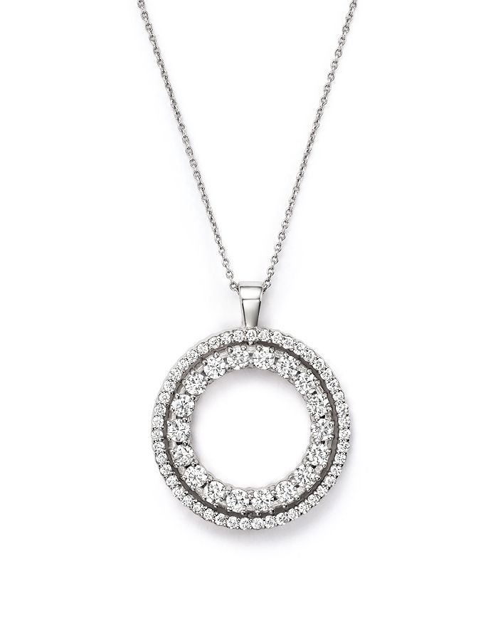 Roberto Coin 18k White Gold Double Sided Circle Pendant Necklace With White And Black Diamonds, 16 In Black/gold