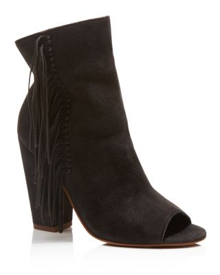 Dolce Vita Mazarine Fringe Open Toe High Heel Booties Bloomingdale s