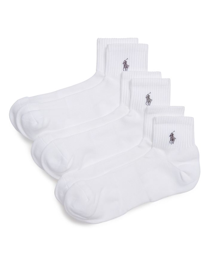 Shop Polo Ralph Lauren Quarter Sport Socks, Pack Of 3 In White