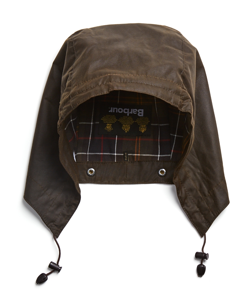 Barbour Waxed Cotton Hood In Olive