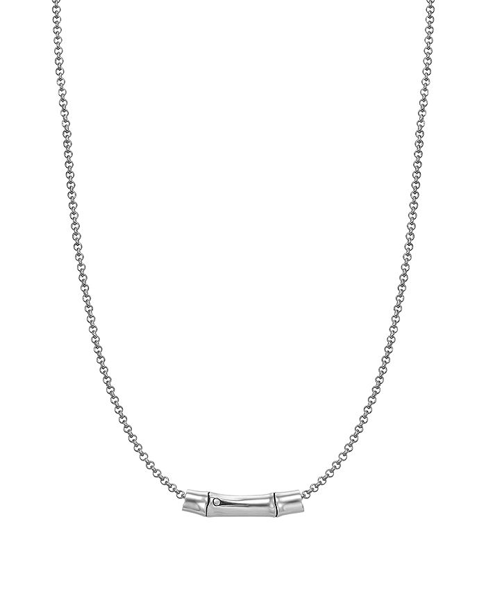JOHN HARDY Bamboo Silver Slider Pendant on Chain Necklace