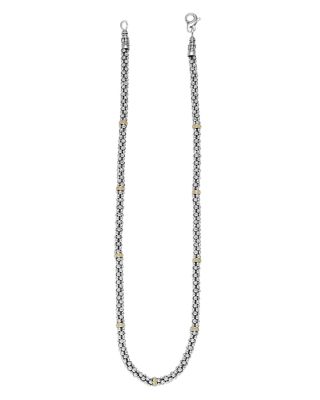 18K Gold and Sterling Silver Caviar™ Mini Rope Necklace, 18"