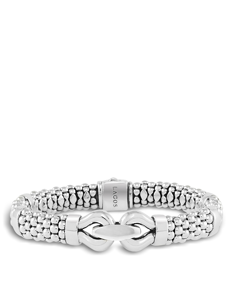 Lagos Sterling Silver Derby Large Buckle Caviar Bracelet