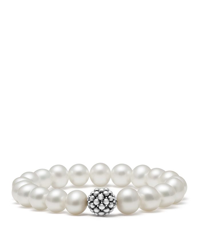 Shop Lagos Caviar Ball Beaded Cultured Pearl Bracelet, 10mm