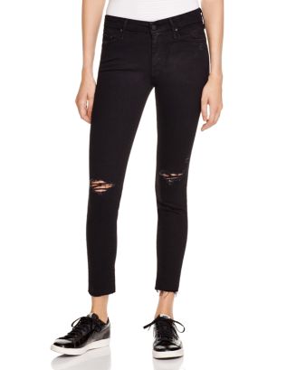MOTHER Looker Ankle Fray Jeans in Guilty as Sin | Bloomingdale's