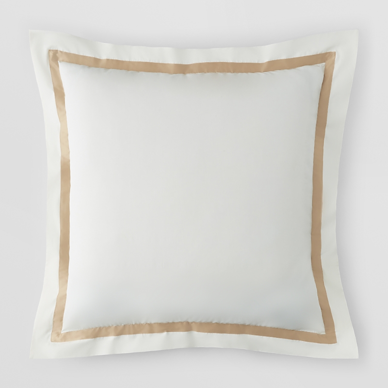Matouk Lowell 600 Thread Count Euro Sham In Ivory/champagne
