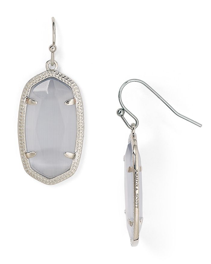 Kendra Scott Dani Stone Drop Earrings In Slate/rhodium