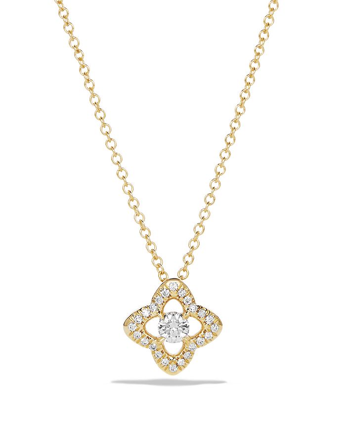 David Yurman - Venetian Quatrefoil Necklace with Diamonds in 18K Gold