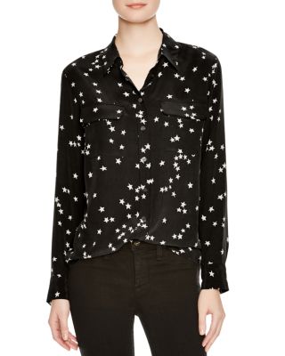 Equipment - Slim Signature Long Sleeve Printed Silk Shirt