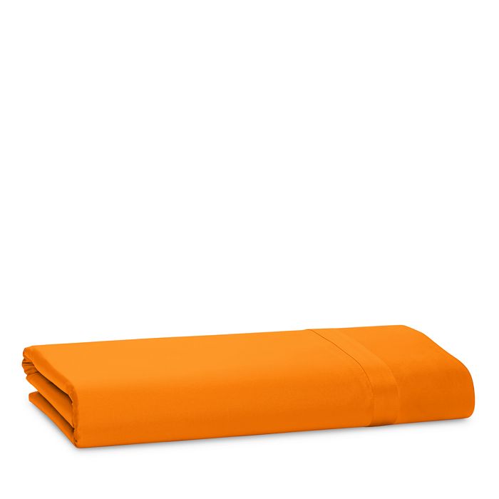 Matouk Nocturne Sateen Fitted Sheet, Queen In Tangerine