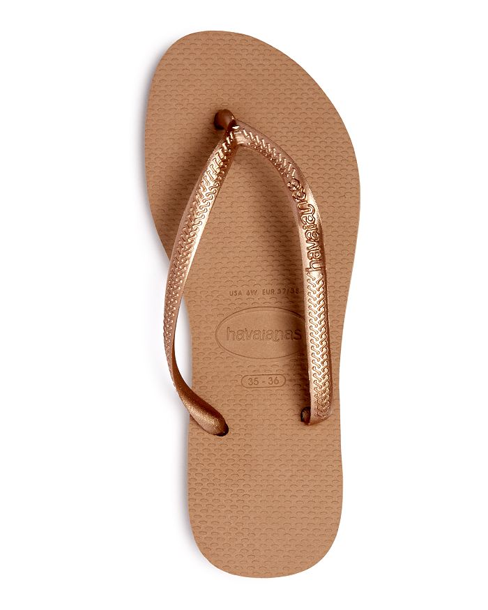Shop Havaianas Women's Slim Flip-flops In Rose Gold