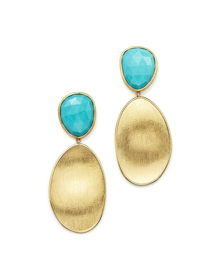 Marco Bicego 18K Yellow Gold Turquoise Two Drop Earrings Bloomingdale s