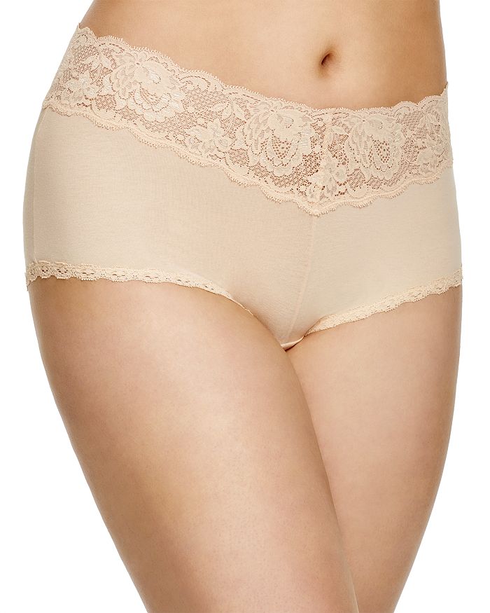 Shop Cosabella Plus Never Say Never Cheekie Hotpant In Blush