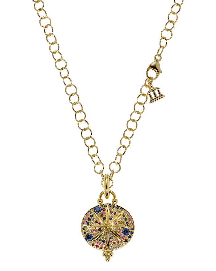 Temple St Clair 18k Yellow Gold Sorcerer Pendant With Mixed Sapphires In Gold/blue