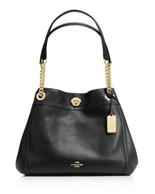 COACH Turnlock Edie Shoulder Bag in Pebble Leather Bloomingdale s