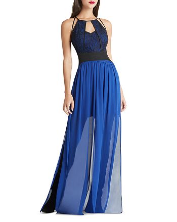 BCBGeneration Lace Bodice Color-Blocked Cutout Gown | Bloomingdale's