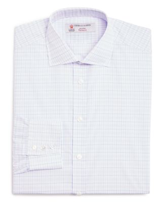 end of day dress shirt Sky Blue Cotton Spread Collar End-on-End Poplin Shirt