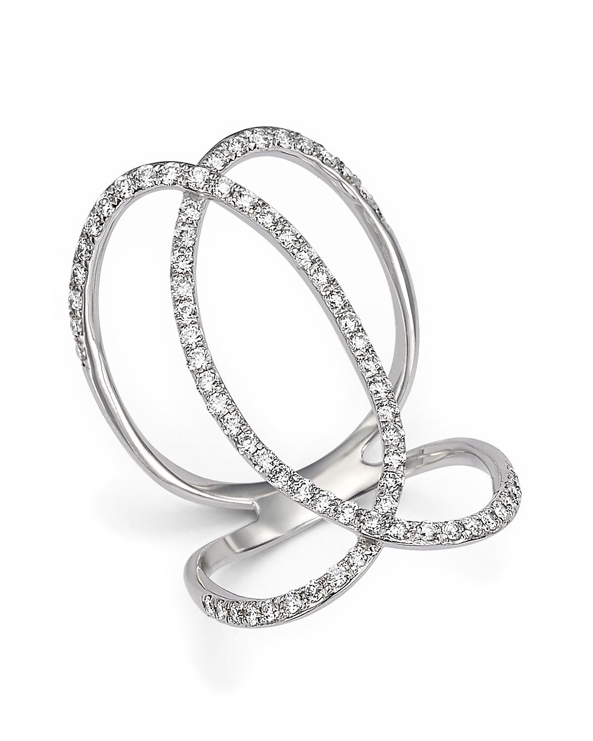 Diamond Crossover Statement Ring